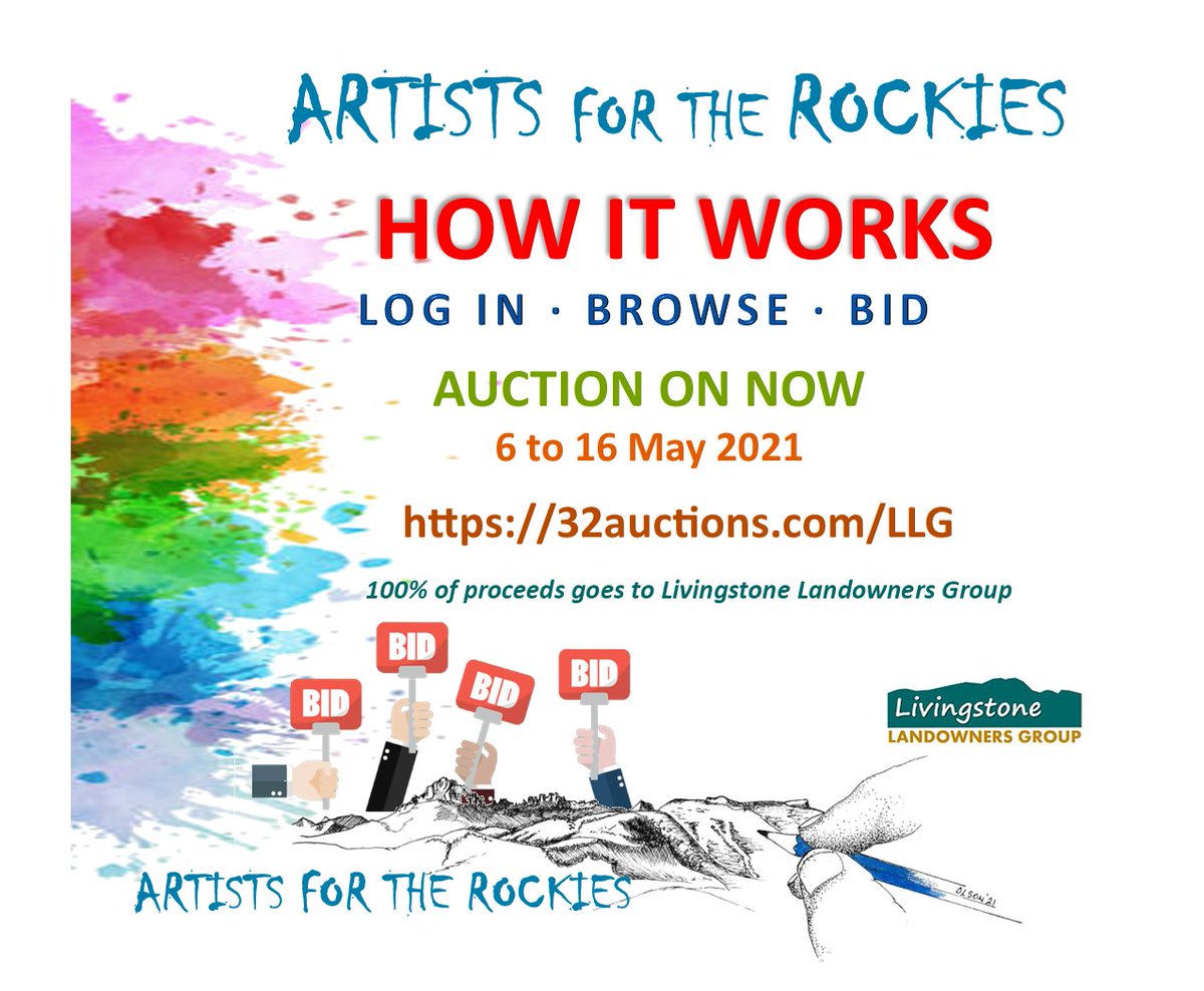 Have you bid on your favorite art piece yet? Please share to help raise funds for the fight to protect our Rockies and our water 32auctions.com/LLG #artistsfortherockies #mountainsnotmines #waternotcoal