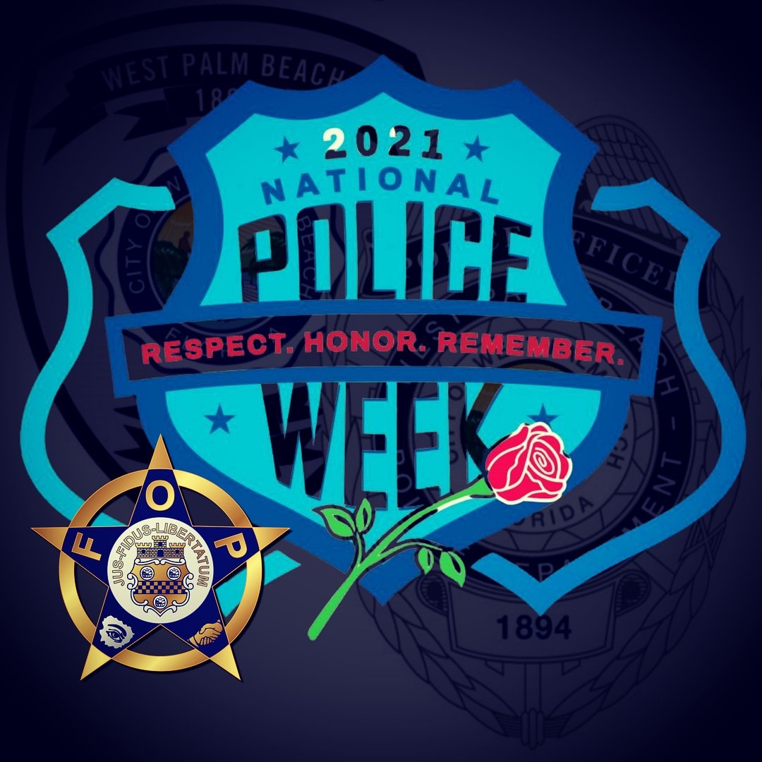 fopwpb's tweet photo. National Police Week is May 9-15, 2021. Officers across this country unhold an oath to serve and protect their communities despite a risk to their personal safety. This week is an opportunity to recognize their service and remember the fallen. #nationalpoliceweek
#wpbfopstrong https://t.co/GD5a5rJEXD