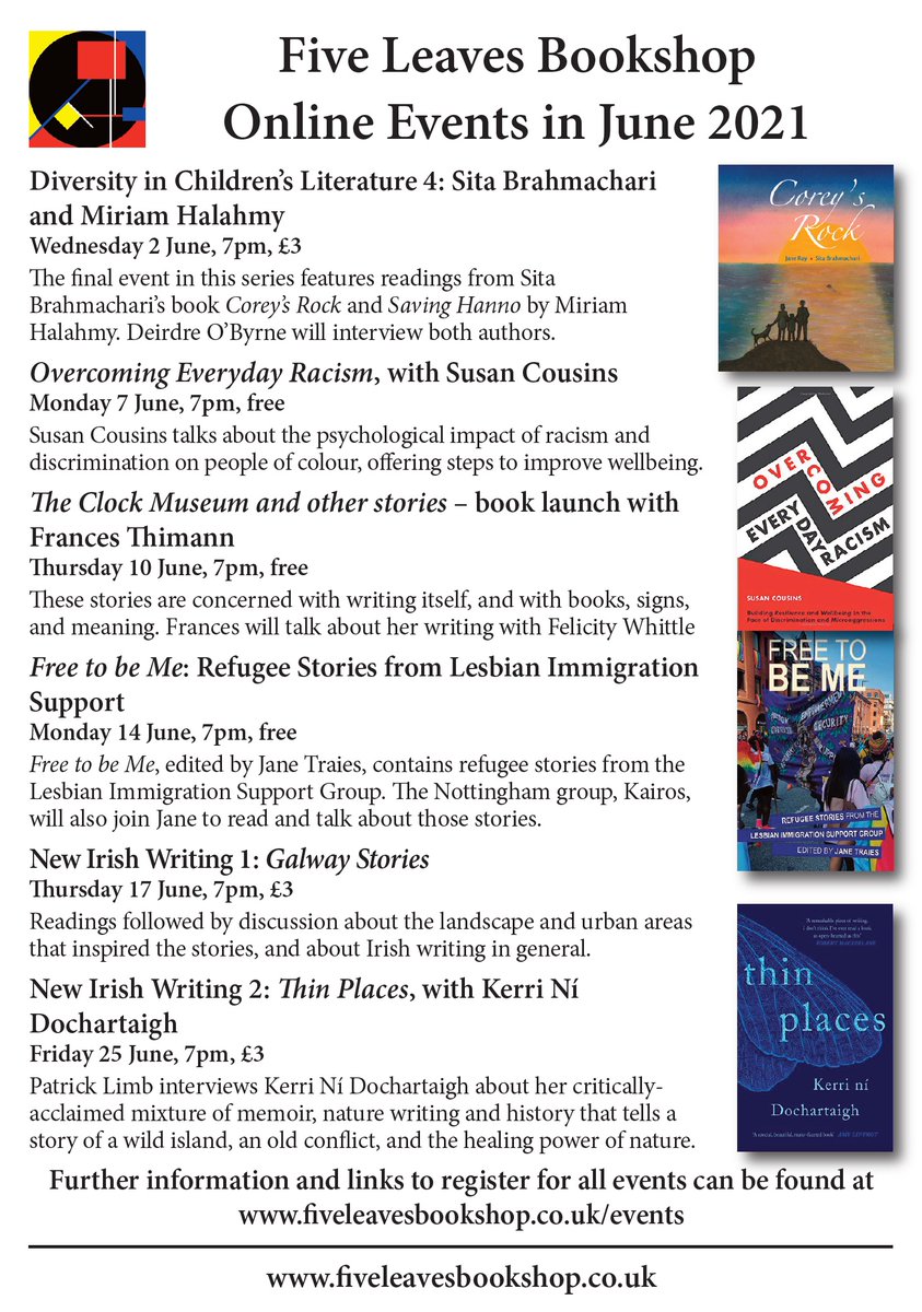 FiveLeavesBooks's tweet photo. Diaries out... here's our June events @SusanCousins6 @JaneTraies @kerri_ni @Doirepress @SitaBrahmachari @MiriamHalahmy #Diversity #youngadult #LGBTQ #NewIrishWriting #Galway https://t.co/Hz58A9ZGJa