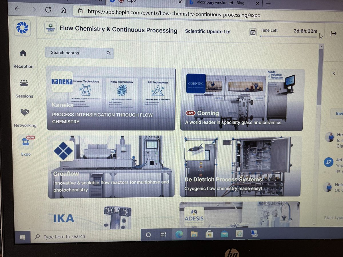 SciUp's tweet photo. It’s Day 2 of our ‘Flow Chemistry & Continuous Processing Conference’ and our Sponsors and Exhibitors are looking forward to meeting you in their booths. Come and say ‘hi’ #FlowChemConf21 until 12th May. #Kaneka https://t.co/iNjyXPq3t3