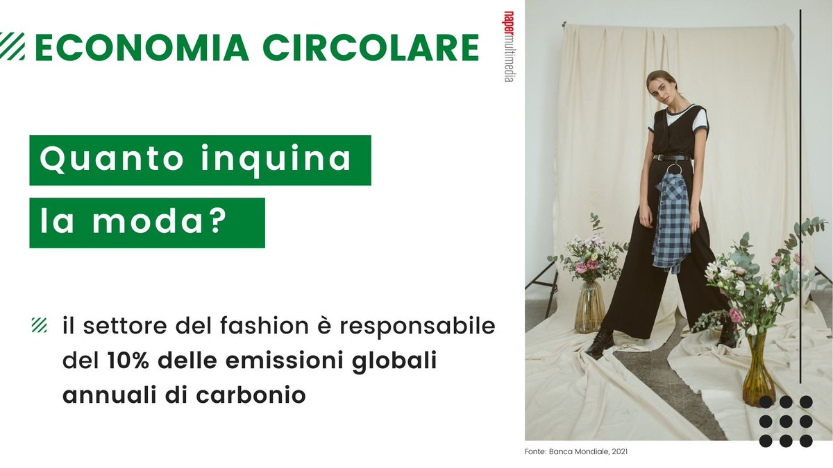 NaperMedia's tweet photo. 👗👕 #Modacircolare: perché è così importante? Partiamo da alcuni dati. Secondo la Banca Mondiale, il settore del #fashion è responsabile del 10% delle #emissioni globali annuali di carbonio, più di tutti i voli internazionali e del trasporto
@greenchic_it #greenchic #Moda #green https://t.co/H7E8ssuPeq