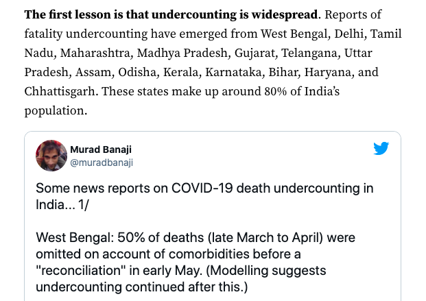 States are not reporting correct numbers for positive cases and the daily death toll, the underreporting is just one of the ways people in power are trying to suppress the gravity of the situationWe have multiple mass cremations in various cities DAILY. There are TOO MANY deaths