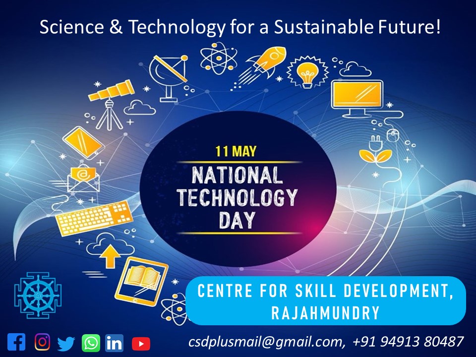 #CSD wishes you #happytechnologyday
#nationaltechnologyday #technology #tech #innovation #engineering #science #Rajahmundry