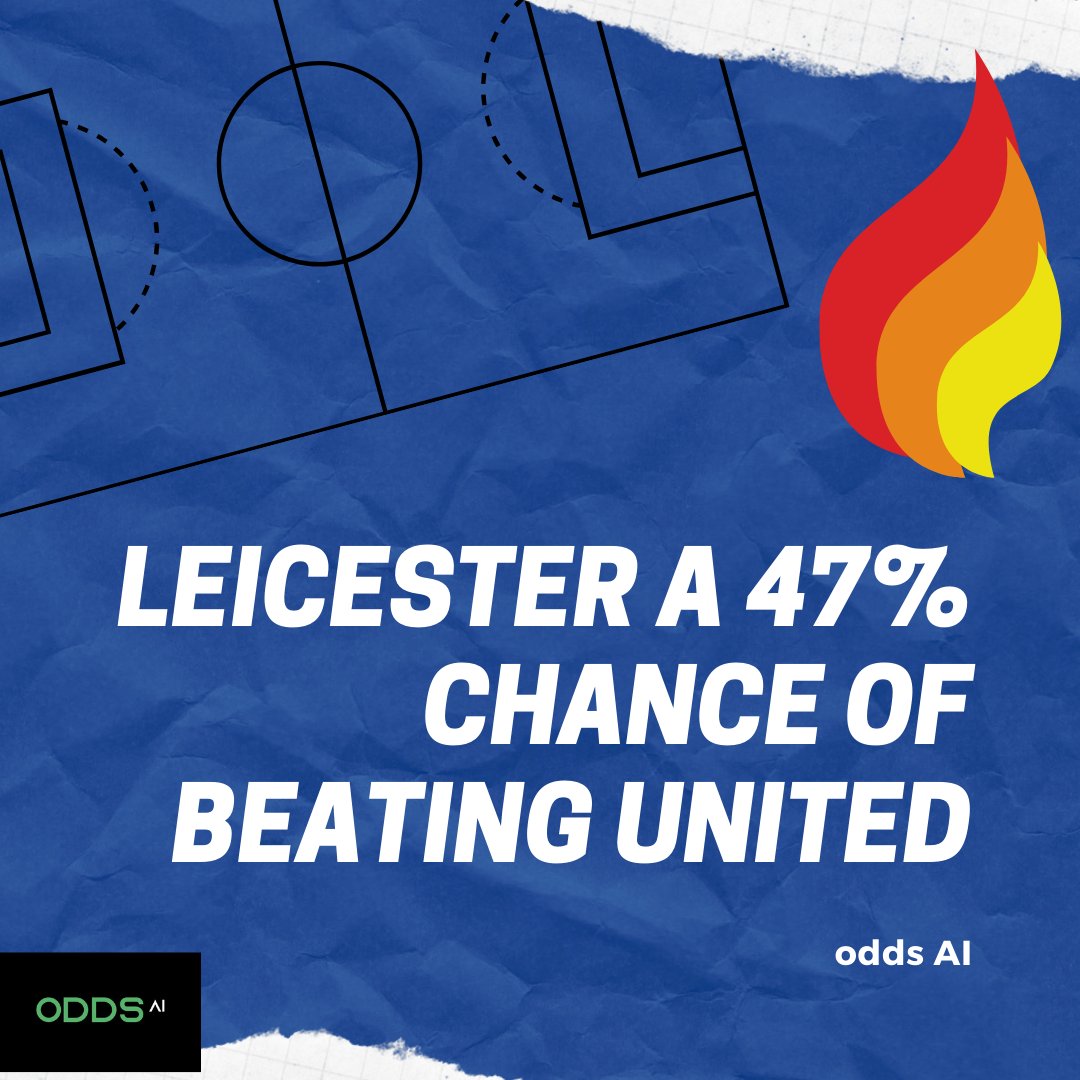 ⚡️ODDS AI: BET OF THE DAY 🔥

💡Odds AI has #LeicesterCity at a WHOPPING 47% chance of beating #ManchesterUnited! 🧨

💣Leicester are at JUICY odds of 7/4 to prevail in #MUNLEI 

💰Bet Now with <a href="/MyBookieBet/">See Bio!</a> for 50% back up to $1,000 / £700 sign-up bonus! 
👉*Promo Code: UREF2019