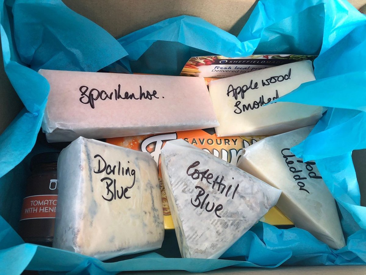 Why not send a loved one (or yourself!) a Cheese Selection Box this Weekend.  We do large &amp; small (£40/£25) and include 5 cheeses, chutney, crackers and tasting notes.  Order by Wednesday afternoon for Frid/Sat Sheffield Delivery.  #sheffieldcheese