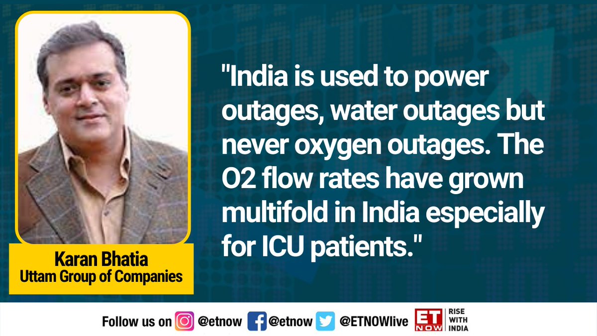 #COVIDSecondWave | Karan Bhatia of <a href="/theUttamGroup/">Jace</a> says #oxygen outages is new for #India. Check it out

#OxygenShortage #OxygenCrisis