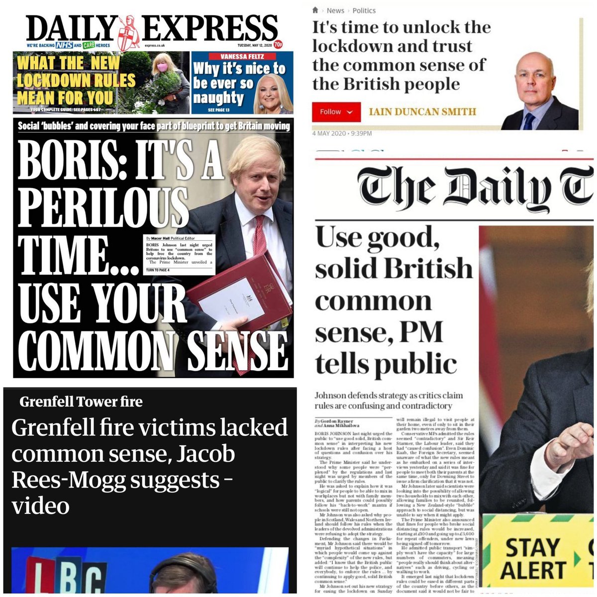 The latest salvo in the "common sense" bullshit-get-out-clause, which the Tories always mobilise to avoid taking responsibility or being held accountable.The last time Boris Johnson spouted this shit & it was splashed on the front pages was in may 2020, & that went REALLY well.