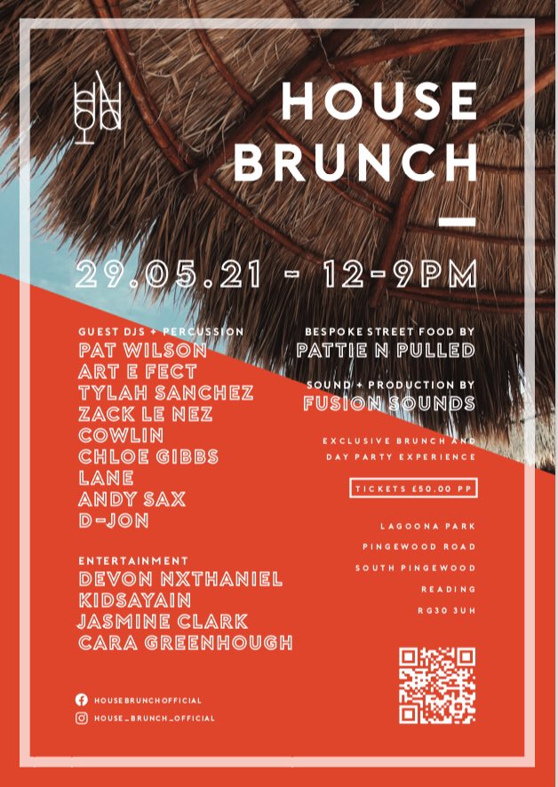House Brunch 
Private Island 🌴 settings , 
Food , Fun , Drinks , Dance .
29/5/21 
WILL BE SOLD OUT FOR SURE , get your tickets..... 

eventbrite.co.uk/e/house-brunch…