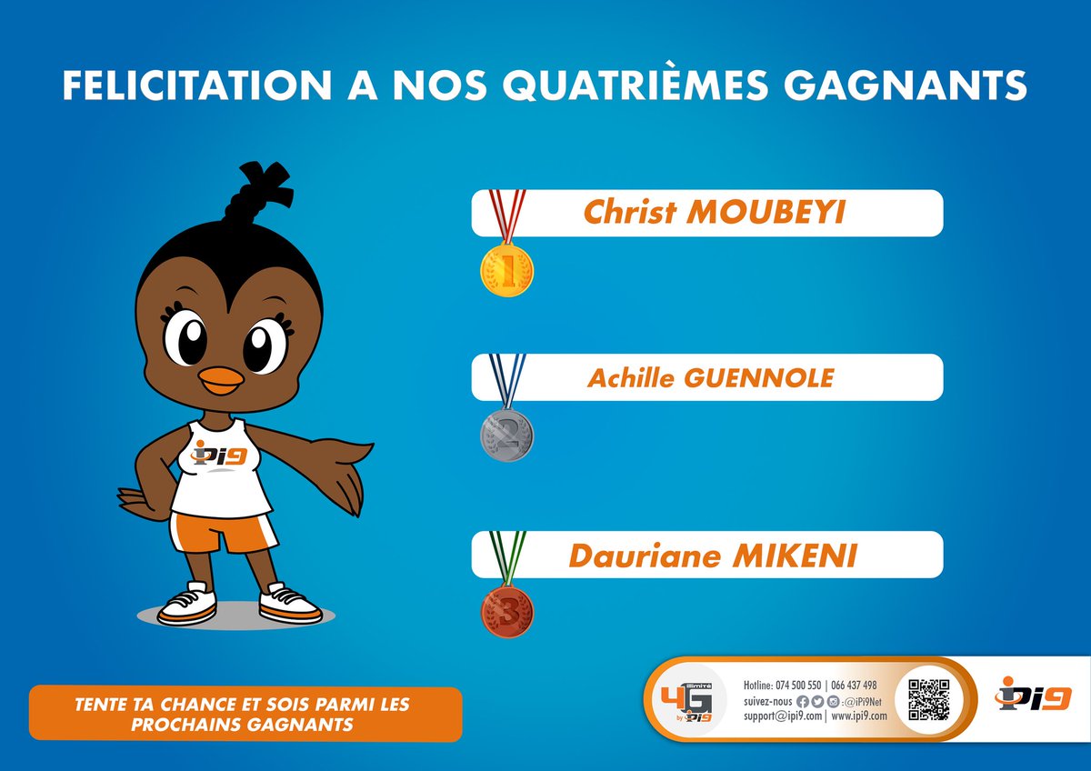 FELICITATIONS ! Aux heureux gagnants du Jeu Concours suite à nos dix ans d’anniversaires.
Nous vous remercions d'avoir respecté les conditions de participation.
Surtout n’oubliez pas, likez partagez nos pages Facebook, Instagram, Twitter…
#joyeux10ansipi9 #iPi9 #web7 #iPi9tv