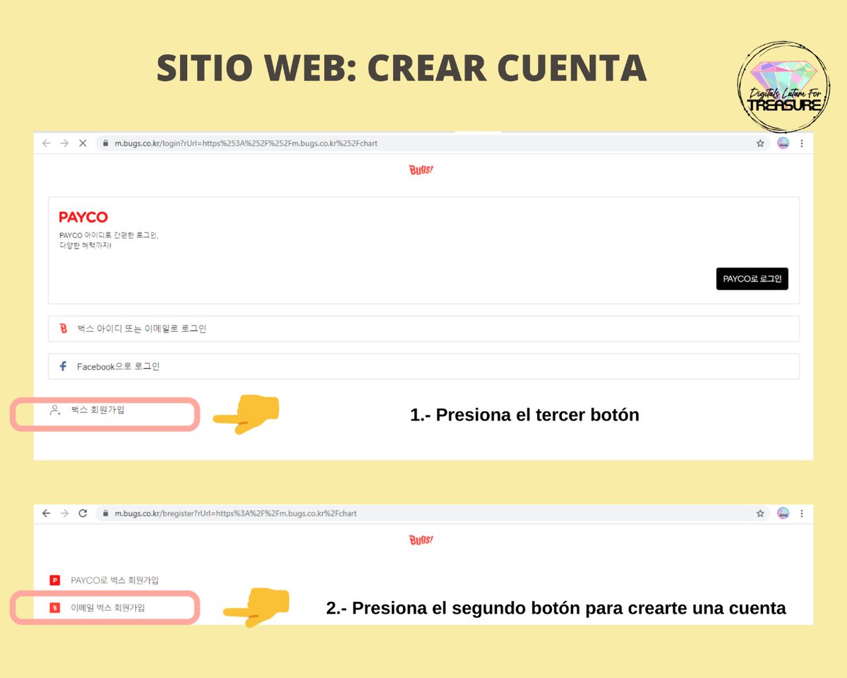 DLatamFT's tweet photo. 📢¿Cómo crear una cuenta por el sitio web?

✅Link del sitio web:
 https://t.co/CABGfwLNvh
 
#TREASUREBugsTutorials #TREASURE 
#트레저 @treasuremembers https://t.co/vq2DUZZBcD