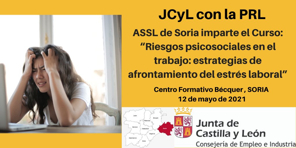 prevencionjcyl's tweet photo. #JCyL con la #PRL

#ASSLSoria va a impartir mañana el Curso “Riesgos psicosociales en el trabajo:  estrategias de afrontamiento del estrés laboral”, en el Centro Formativo Bécquer de Soria.

Está dirigido a alumnos y profesores del programa mixto de formación y empleo. https://t.co/nIgzEoDSGu