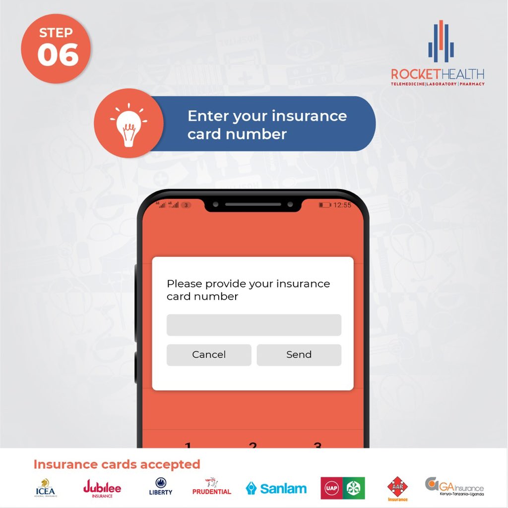 Step 6: Enter your insurance card number.  #RocketHealthOnStar280HashKindly share this thread with your friends by retweeting.
