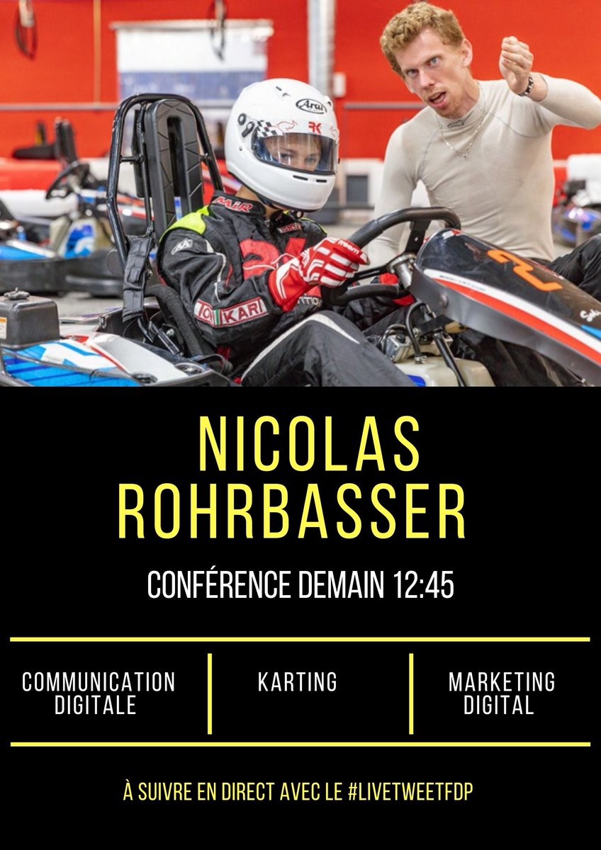 GirardTitouan1's tweet photo. Vroum Vroum 🏎️🏎️ ! J-1 avant la conférence de @nicokart22 pour le #ForumDesPraticiens. Venez suivre sa conférence basée sur l'impact de la triptyque SEO-SEA-Analytics sur la visibilité en ligne. Soyez à l'heure demain et ne ratez pas une miette grâce au #LivetweetFDP https://t.co/xkA6CqdQQ7
