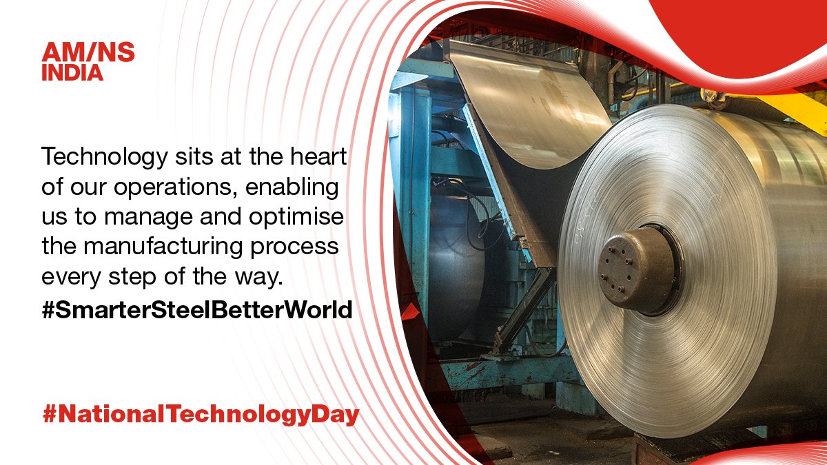AMNSIndia's tweet photo. As a fully integrated steel manufacturer, we deploy cutting-edge technologies that produce #SmarterSteelForBetterWorld. To stand apart from peers, we strategically invest in R&amp;D with the support from parent companies @ArcelorMittal &amp; Nippon Steel
#NationalTechnologyDay https://t.co/viN2efrbap