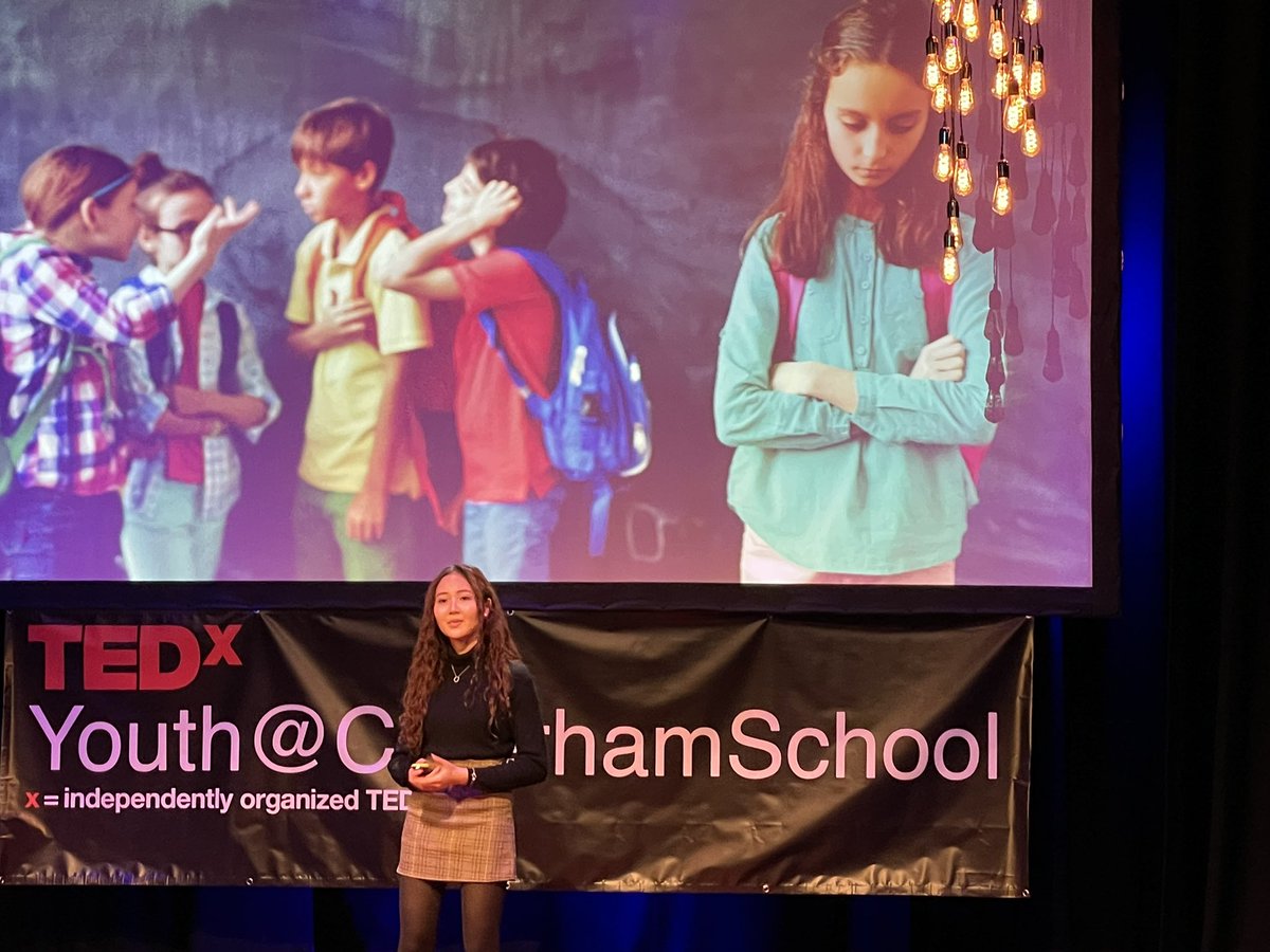 ajwebster101's tweet photo. And we’re off! Tiffany is in full flow talking about learning to love her accent. Such an accomplished and confident delivery as part of TEDxYouth @Caterham_School #tedx #caterhamconnected https://t.co/TtaU1jv9Ys