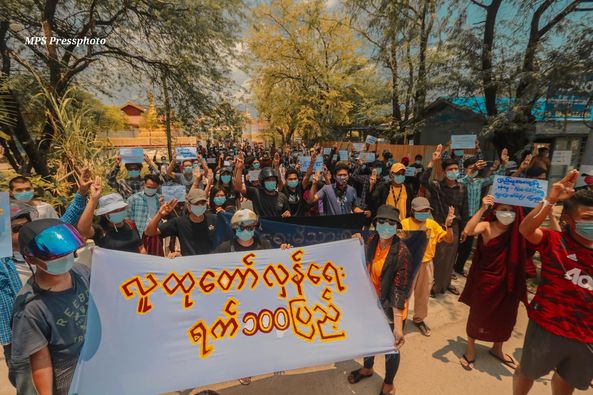 TostevinM's tweet photo. A few of today's protests against military rule in Myanmar on the junta's 100th day #WhatsHappeningInMyanmar https://t.co/Kc1w1N9dWQ