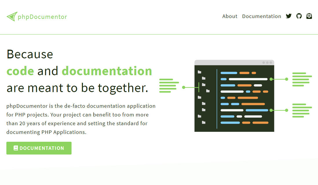 cyberbl0g's tweet image. 👨💻 ¿Estás trabajando en #PHP y necesitas documentar?
Usa #PhpDocumentor, un generador de #documentación de #códigoabierto que automáticamente analiza el código y produce la #API de lectura y documentación del código en una variedad de formatos. 
✅ Link: phpdoc.org