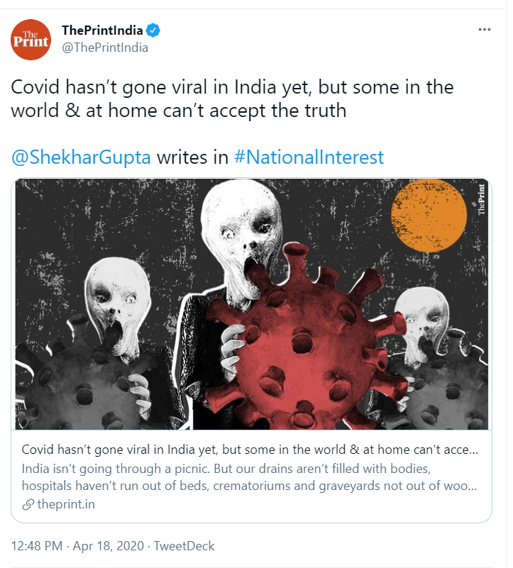 This piece should be framed &amp; kept in every media office &amp; journalism institute as an example of establishment-friendly writing that lays the ground for horrific disasters. True journalism doesn't do cheerleading, holds the govt to account and acts as the watchdog of the citizen.