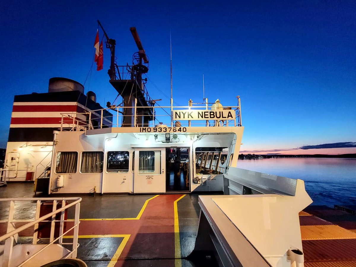 A beautiful night in @portofhalifax saw NYK NEBULA outbound to <a href="/PortEverglades/">Port Everglades</a> . #shipsaremoving #Canada #economy #marinepilot #halifax #novascotia #containership #shipping #sunset #haligonia #halifaxnoise #tugboat