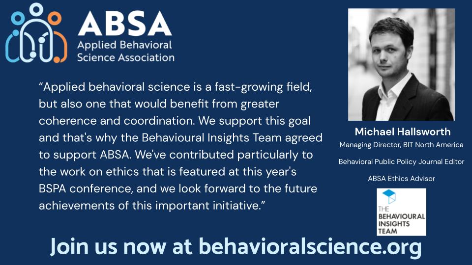 .<a href="/mhallsworth/">Michael Hallsworth</a>, Managing Director of <a href="/BITAmericas/">BIT-Americas</a>, on the need for more coherence and coordination in the applied #behavioralscience field.

@B_I_Tweets