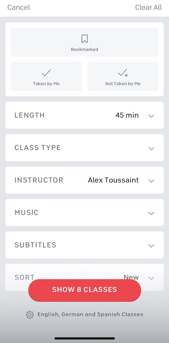 munsonce's tweet photo. @onepeloton @alextoussaint25 why are only 8 rides showing up when I search 45 minute + Alex? Only rides from 2019/2020.. https://t.co/zMzGBqr8z3