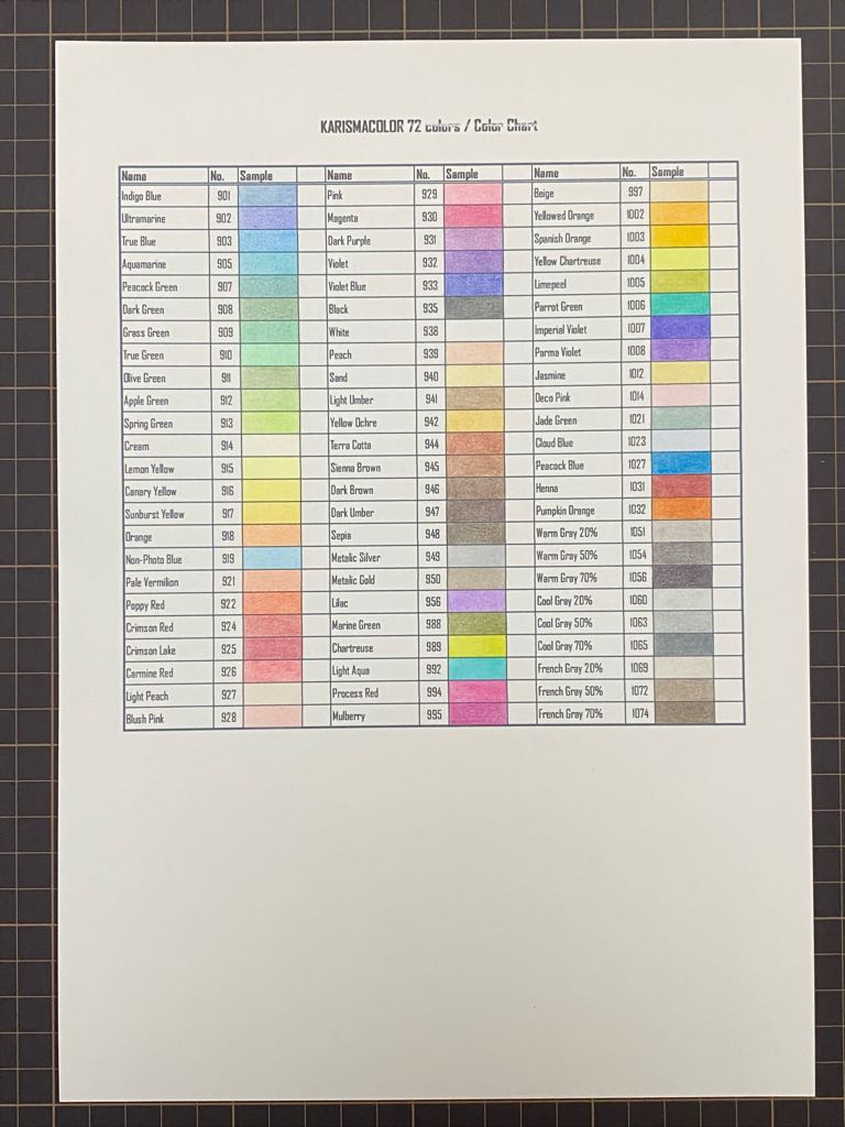 カリスマカラー72色のカラーチャート完成！ @OfficialWestek #色鉛筆