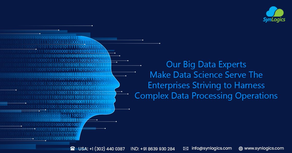 kakkirenivenkat's tweet image. A leading #BigDataDevelopment company, #SynLogics delivers a whole gamut of services around #BigData for businesses in Advertising, Retail, Telecommunications, FinTech, Healthcare & more.
Connect with our team at info@synlogics.com for #BigdataSolutions.