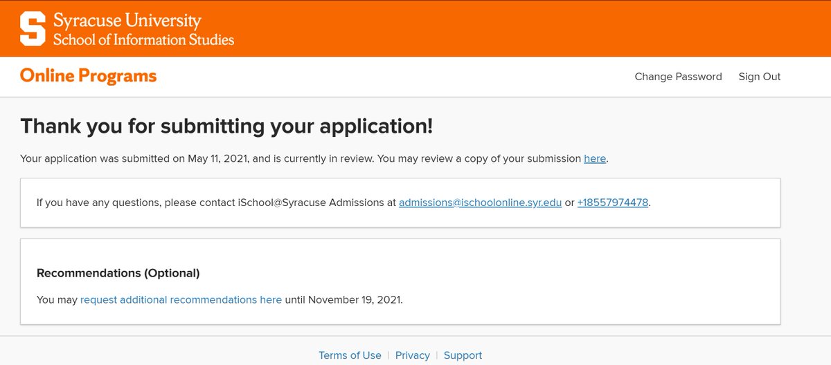 Just submitted my application to <a href="/iSchoolSU/">Syracuse University iSchool</a> for their #MLIS program here's to learning more about #medialiteracy! #AcademicTwitter