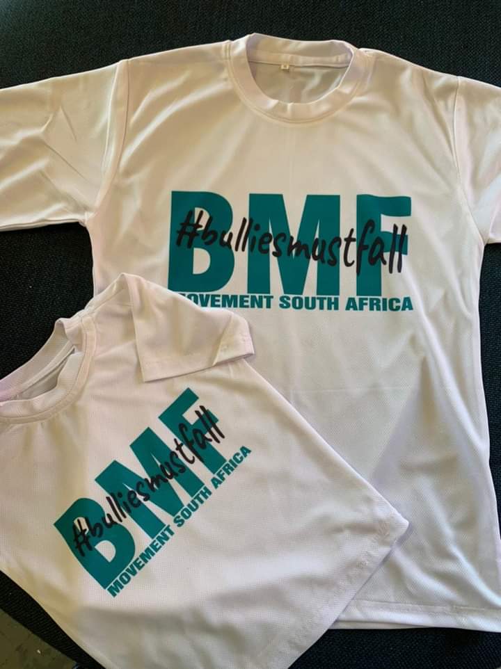 BulliesMustFall's tweet photo. We are preparing a nation BMF awareness day, and will advise of the date soon. Let's get our T-Shirts ready, and get united, so that our statement stands out in BOLD!

T-Shirts available @ R100 each
#bulliesmustfall #bmfmovement https://t.co/6IADDxerYg