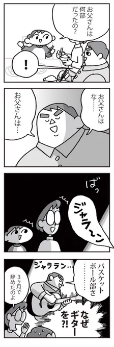 父の『中学で吹奏楽部に入ろうかと思ったけど女子ばかりだったのでやめた』というエピソードは本人から聞いたことがある話をそのまんま描きました。のちにカムカムボーイを読んだ父から「俺のことはどう描いてくれてもいいヨ」と言ってくれました。勝手に描いてすみません。 