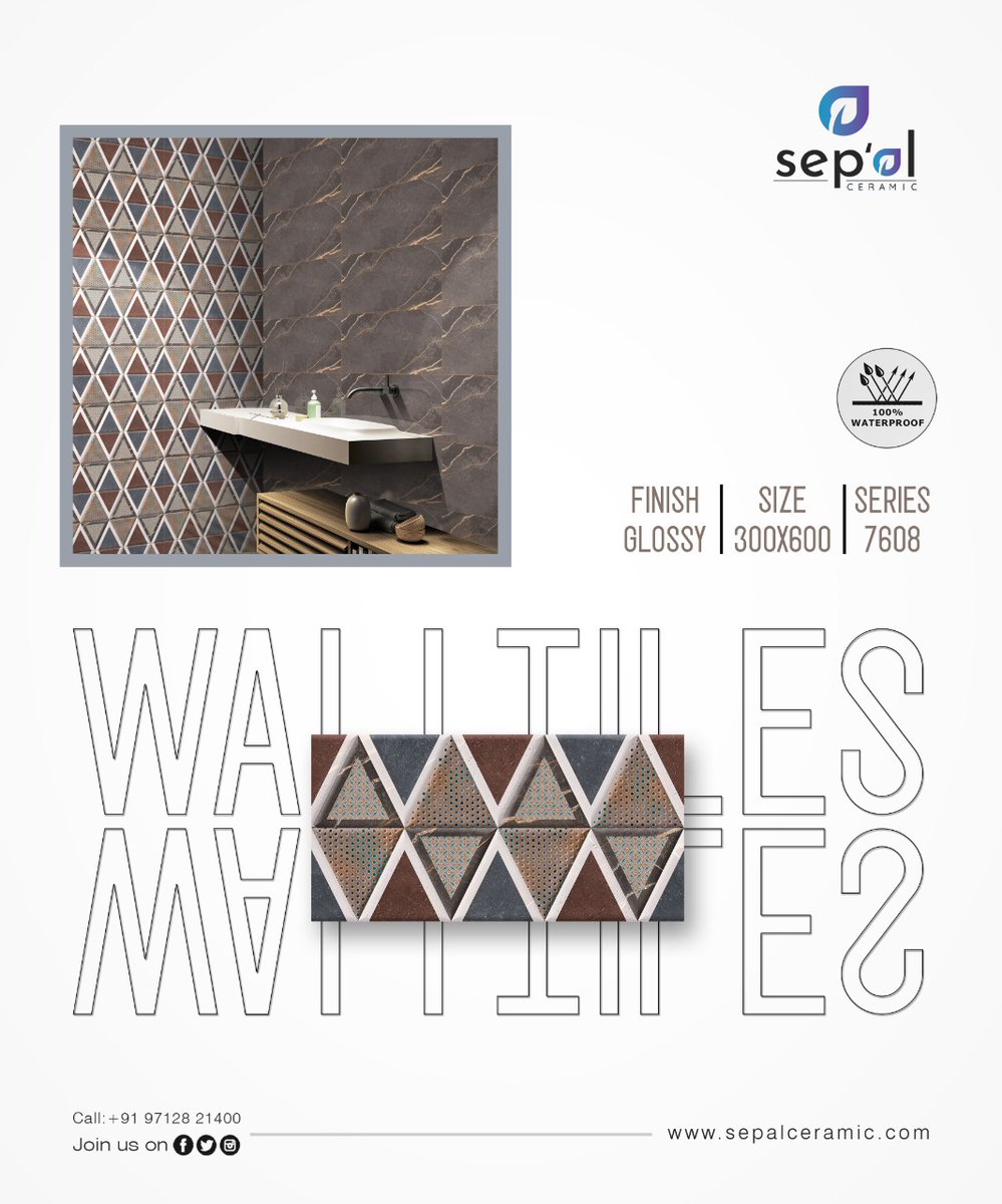 SepalCeramic's tweet image. 𝐒𝐞𝐩𝐚𝐥 𝐂𝐞𝐫𝐚𝐦𝐢𝐜

𝐃𝐢𝐠𝐢𝐭𝐚𝐥 𝐖𝐚𝐥𝐥 𝐓𝐢𝐥𝐞𝐬 
𝟑𝟎𝟎𝐗𝟒𝟓𝟎𝐦𝐦 | 𝟑𝟎𝟎𝐗𝟔𝟎𝟎𝐦𝐦 

𝐂𝐚𝐥𝐥:- +𝟗𝟏 𝟗𝟕𝟏𝟐𝟖 𝟐𝟏𝟒𝟎𝟎
𝐰𝐞𝐛:- 𝐰𝐰𝐰.𝐬𝐞𝐩𝐚𝐥𝐜𝐞𝐫𝐚𝐦𝐢𝐜.𝐜𝐨𝐦 

#Sepal #Sepalceramic #Sepaltiles #vitrified #manufacturing #tiles #ceramics