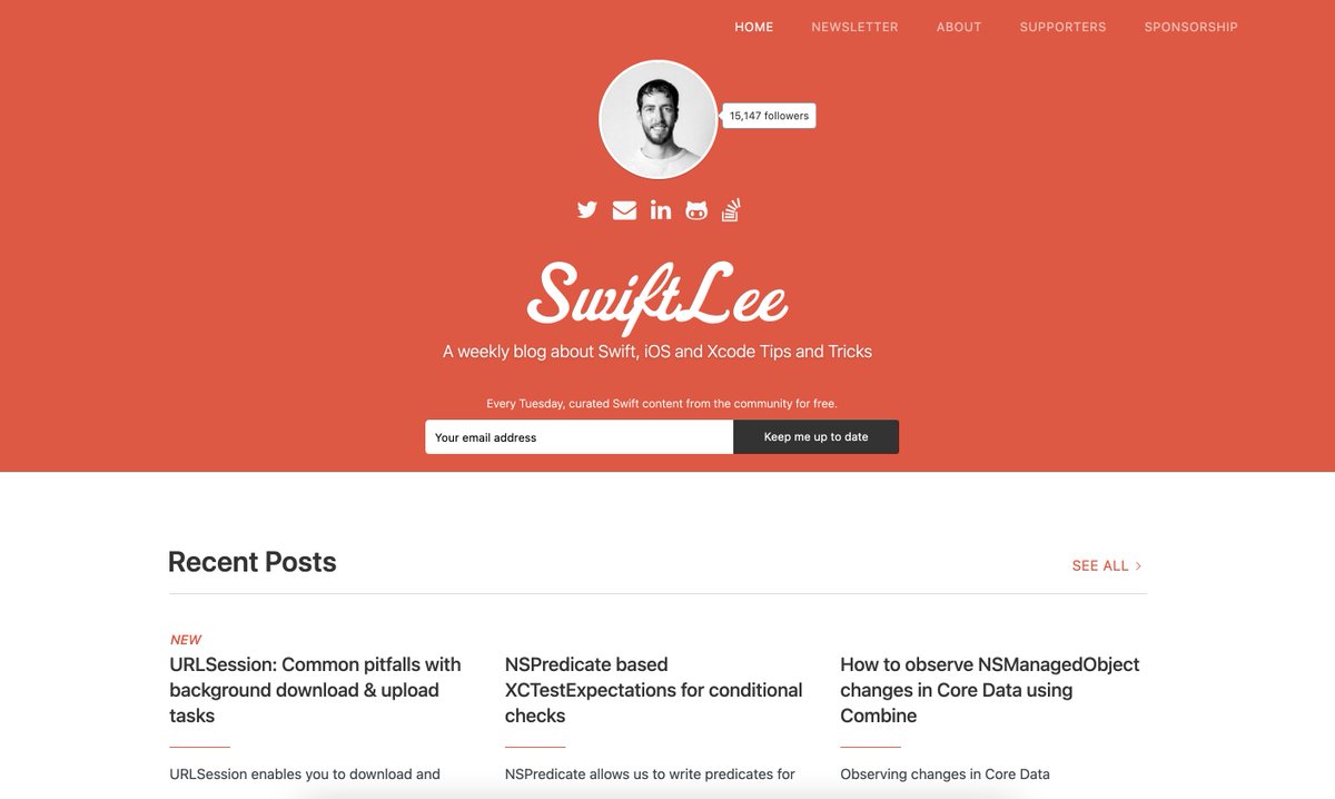 SwiftLee by  @twannl Antoine writes often about Swift, iOS, Xcode tips and tricks. I also learn from his articles about Core Data and URLSession pitfalls and how to use them efficiently. I don't think I've missed any of his articles https://www.avanderlee.com/ 