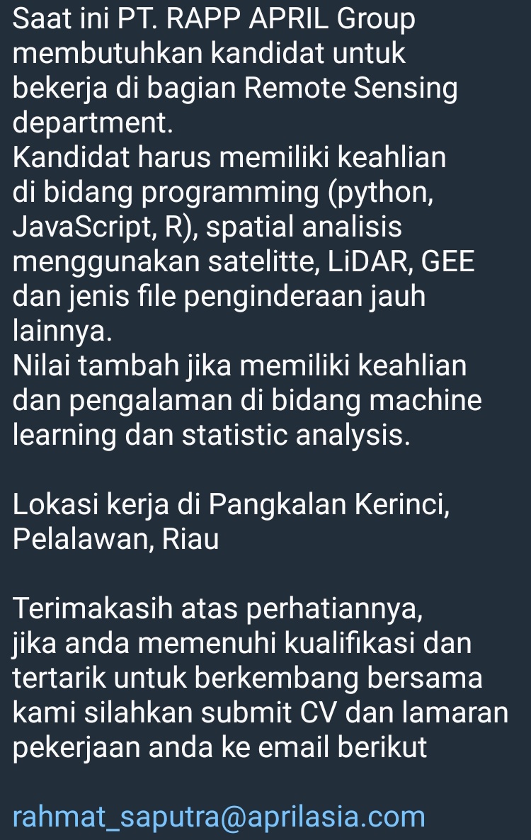 Lowongan Kerja Geospasial on Twitter: 