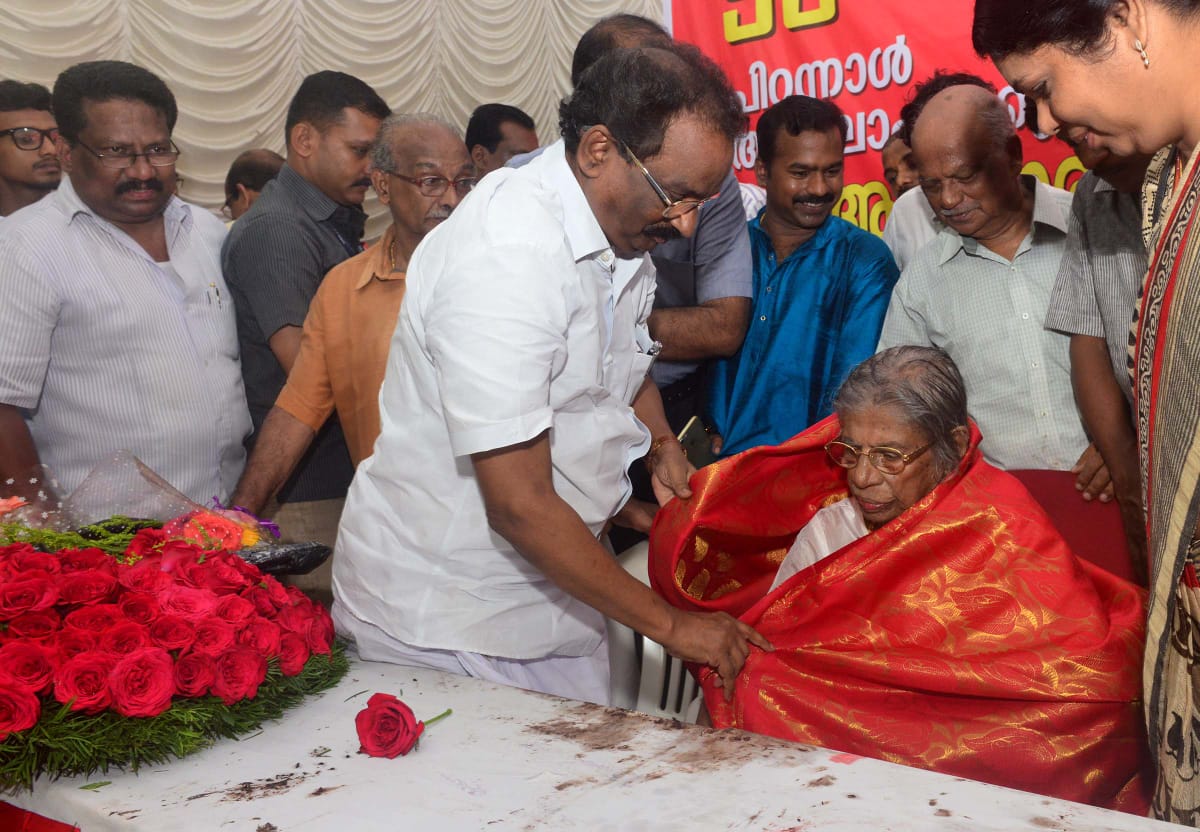 A prominent CPI (M) leader,  #GouriAmma, as she is popularly known in Kerala, paved the way for land reforms, leaving a far-reaching impact on the state’s socioeconomic and political spheres.Photo: Special arrangement