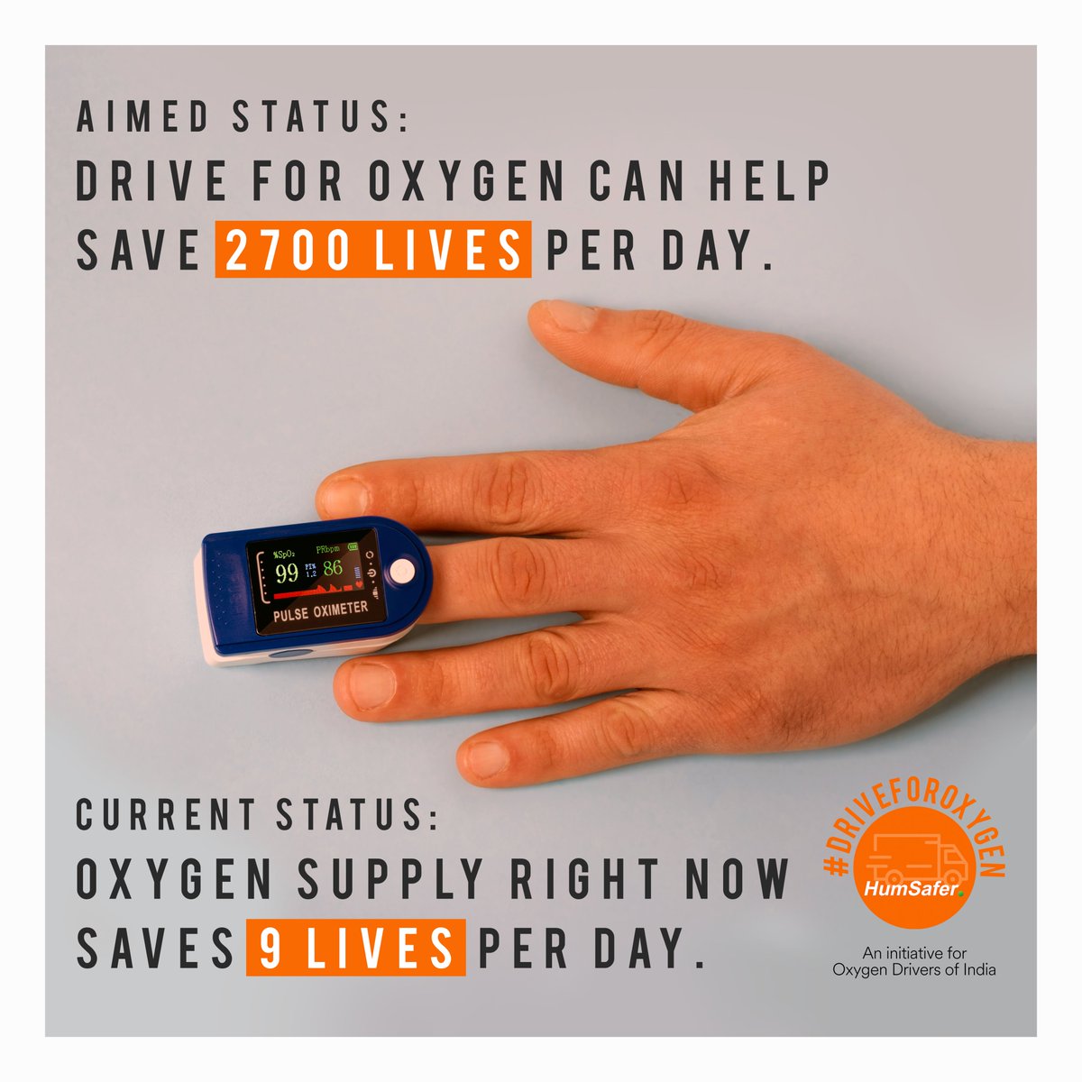 HumSaferDrivers's tweet photo. Did you know that 1 Tonne of Oxygen serves 9 #COVID Patients?
We've got so much more to give!
Partner with us in our #DriveForOxygen and help us increase the #OxygenSupply by 300 Tonnes.
Together we can save 2700 lives a day!
Join the movement here: https://t.co/AXSOMi7NSt https://t.co/mgSJTFPvdU
