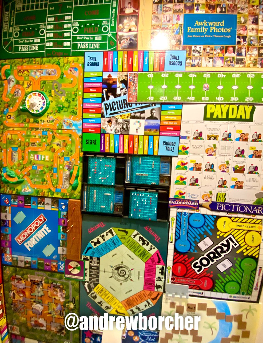andrewborcher77's tweet photo. Do you ever get bored when you’re using the bathroom? I certainly don’t anymore. #boardgames #boardgamewall #bathroomdesign #fundesign #gamewall #interiordesign #create #cureboredom #originalart #foreveryoung @andrewborcher77 @ andrewborcher(on IG) https://t.co/2qsQjtwC5U
