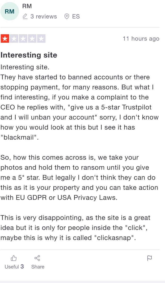 User banned for incentivising views, same group as the review above