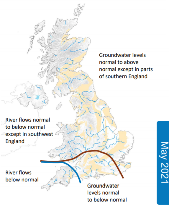 Normal to below #groundwater levels projected across S England &amp; Wales over next 3 months, with Above Normal levels in #Chalk of East Anglia &amp; Exceptionally High levels in the Permo-Triassic #Sandstone hydoutuk.net/sites/default/…