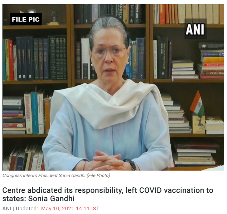 Mr.  @JPNadda writes "In April itself, topmost Congress leaders were calling for ‘decentralisation of vaccination’"But now Congress Working Committee blames Modi govt of “abdicating” its responsibility on  #vaccination! #CWC  #SoniaGandhi11/n