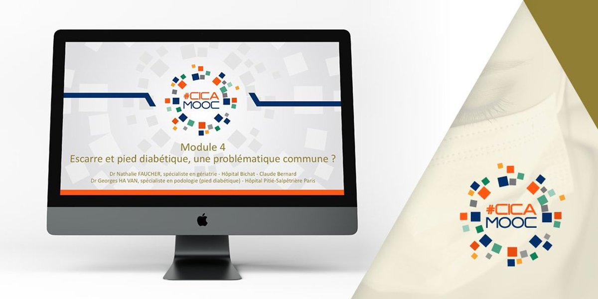 Cette semaine, le Dr Faucher, spé. en gériatrie à l’Hôpital Bichat @HUPNVS, et le Dr Ha Van, spé. en podologie à l’<a href="/HopPitieSalpe/">Hôpital Pitié-Salpêtrière AP-HP</a>, seront les orateurs du nouveau module de #CicaMOOC, dédié aux #escarres et #pieddiabétique. bit.ly/CicaM00C  #formation #infirmière #médecins