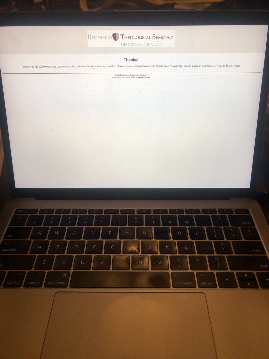 DTHouse's tweet photo. Final paper, final class, finally finished @RTSCharlotte / Glory to God!!! https://t.co/Mp72b3G0E3