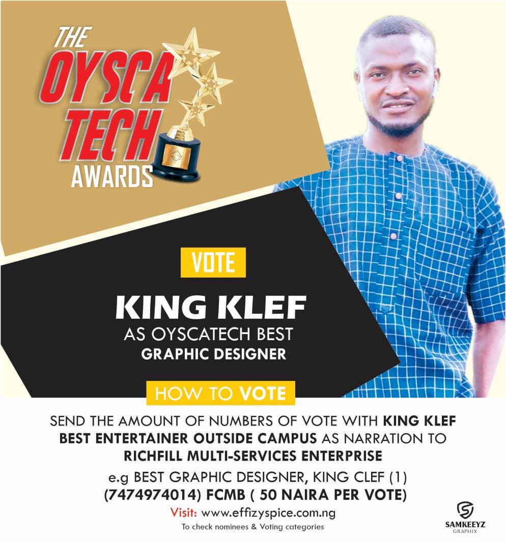 OyscatechS's tweet photo. This is to inform all students that the contention over the up and coming entertainment award has been resolved. Interested students can now participate in the online voting for different categories of awards.
Thanks Signed:
Comr. Salaudeen Hammed O. OYSCATECH SUG PRESIDENT https://t.co/aOQ73RY7ry