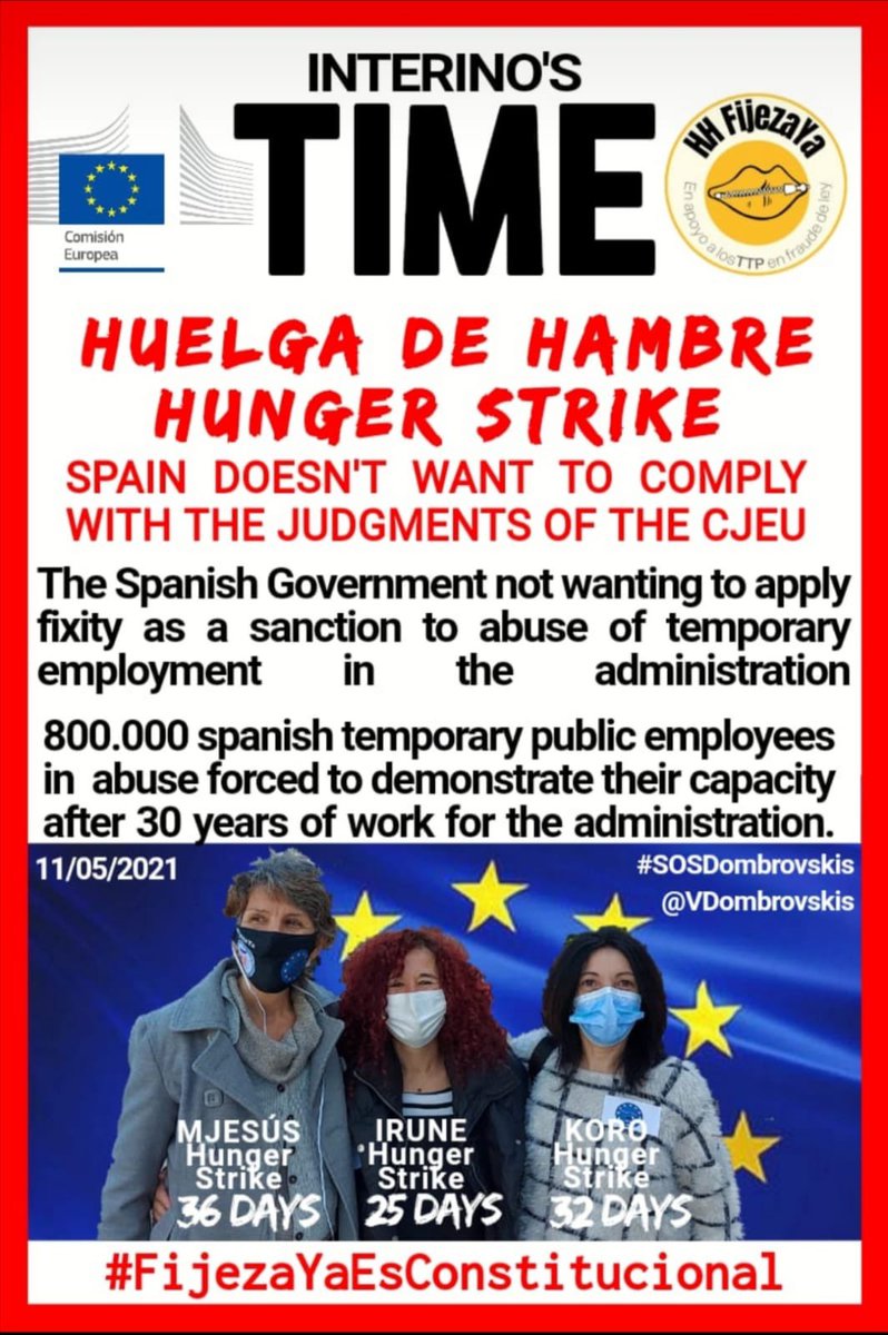 GMi15f's tweet photo. #SOSHuelgaHambre
#AbusadoMasacradoTemporalPublico
No es portada la temporalidad ilícita sector público?
España no es europea? 
No se Cumple Directiva europea 1999 /70/CE @iescolar @pedroj_ramirez @Yolanda_Diaz_ @miqueliceta @IreneMontero @rtvenoticias @elmundoes @EU_Commission https://t.co/h434ZqP7mv