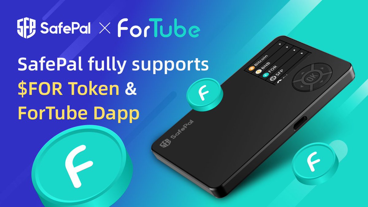 SafePal's tweet image. We are excited to announce that $FOR Token, as well as the @ForTubeFi Lending Protocol DApp, are fully supported within the @iSafePal Wallet App🥳

📱Download the @iSafePal Wallet App
safepal.io/download