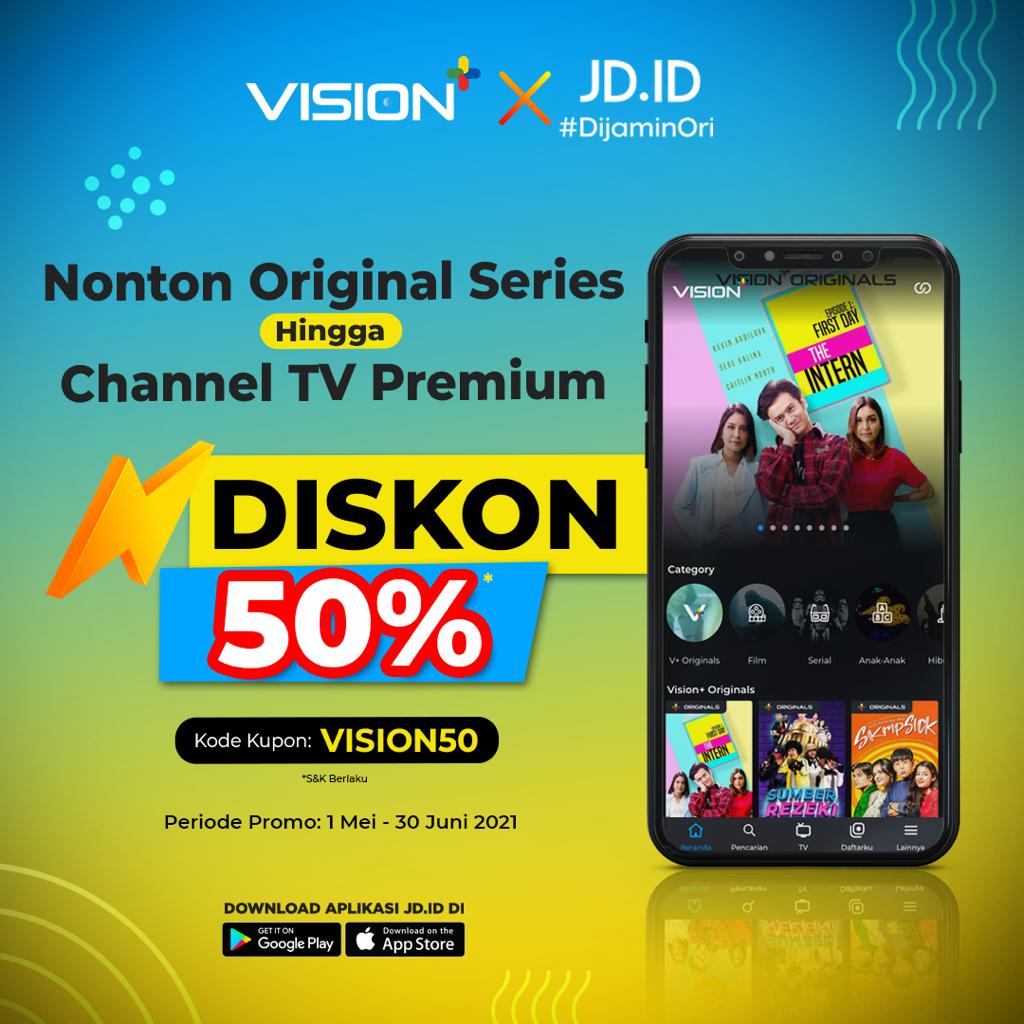 SINDOnews's tweet photo. Kamu bisa dapat diskon 50% lho dengan berlangganan Vision+ Premium di
@jdid
Caranya gampang banget! Gunakan kode kupon 'VISION50' saat checkout di halaman pembayaran
@jdid
Follow @visionplusid dan download Vision+ sekarang juga! https://t.co/I80waAc2wR
#VisionplusXJDID https://t.co/0tYB04i2nx