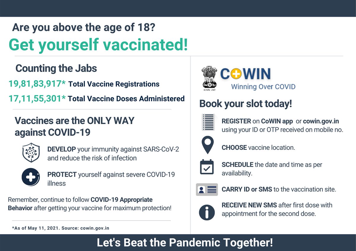 USAID_Samagra's tweet photo. #COVID19 💉 is safe 🛡.It is the only effective tool that can beat this pandemic. Two doses will protect you from developing a serious illness. Have you been jabbed, yet? #Unite2FightCorona #IndiaFightsCorona #We4Vaccine https://t.co/Zmb6sg9W6A