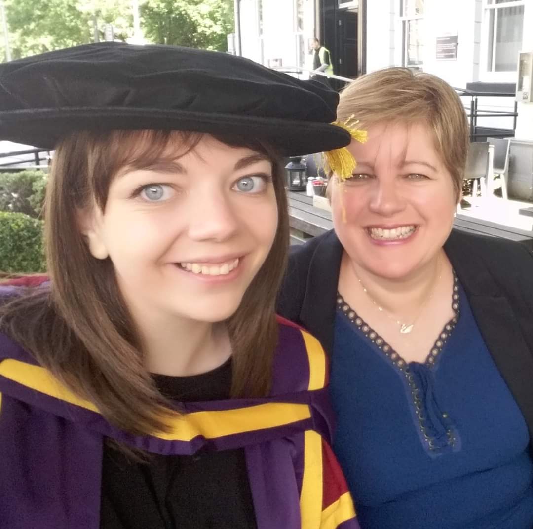 It's  #MentalHealthAwarenessWeek, so here's one of the last photos of me & my lovely mum. When she was sectioned a few months before, she promised me she would be out to see me graduate, and she was. She died a few months after this was taken, failed by mental health services.