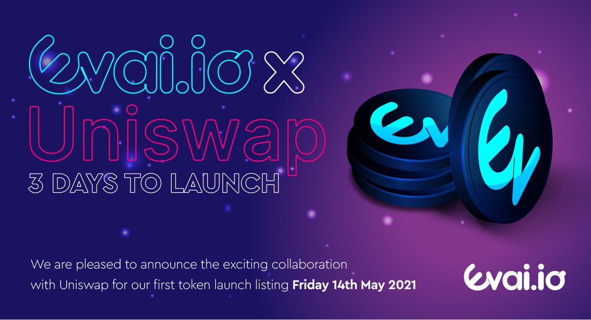 evai_io's tweet image. Three days to go until we fly… 🚀

#Evai #Uniswap #Crypto #JoinTheEvailution