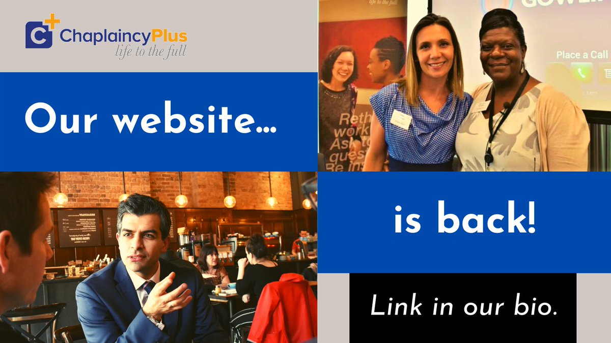 ChaplaincyPlus's tweet photo. Our ChaplaincyPlus site is back up! Thanks team. You can read our latest blogs &amp; find out about exciting events like City Legal Leaders with I. Stephanie Boyce President of the Law Society of England &amp;Wales. #websitebackup #chaplaincyplus #teamwork https://t.co/RvyZyroHA6