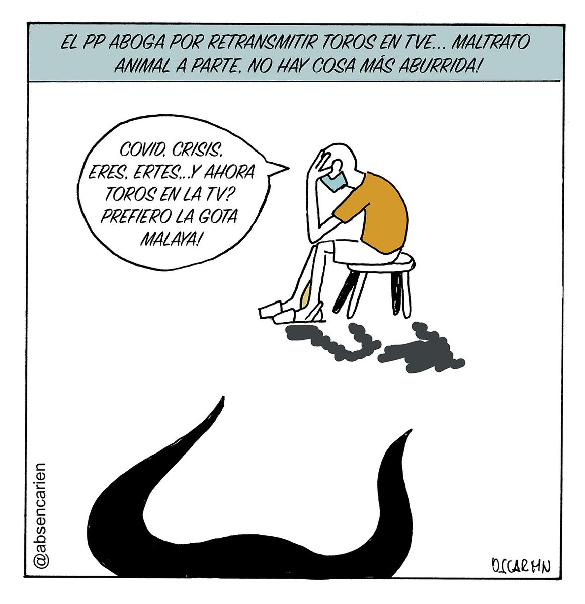 OscarMN15's tweet photo. Decididamente quieren acabar con nosotros... soy de la época de dos canales en la TV y no recuerdo nada peor que las eternas esperas a que acabaran los toros para ver dibujos.... como los cangrejos vámos!
#menorca #viñetas #comic #humor #torosentv #vuelvenlostoros #ppytoros https://t.co/FONGgNaTQd